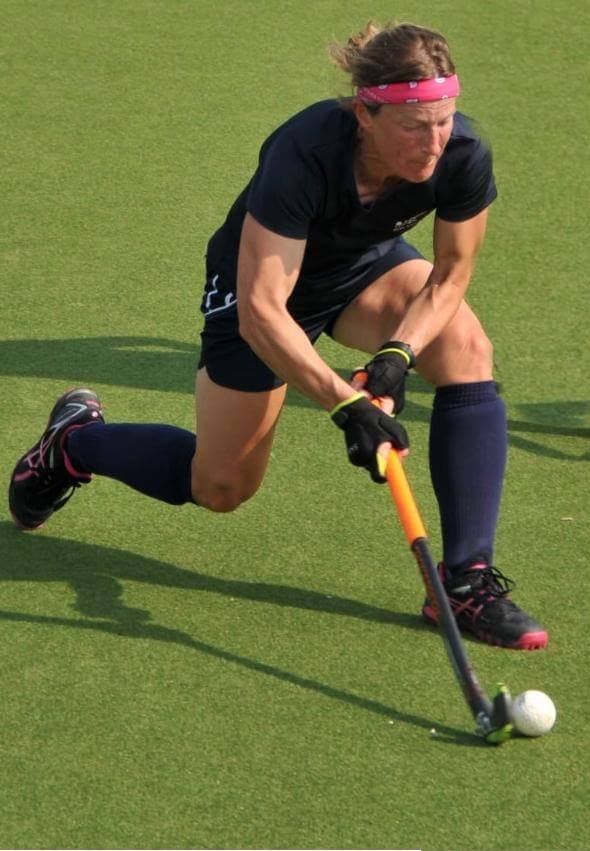 Emma playing competitive hockey